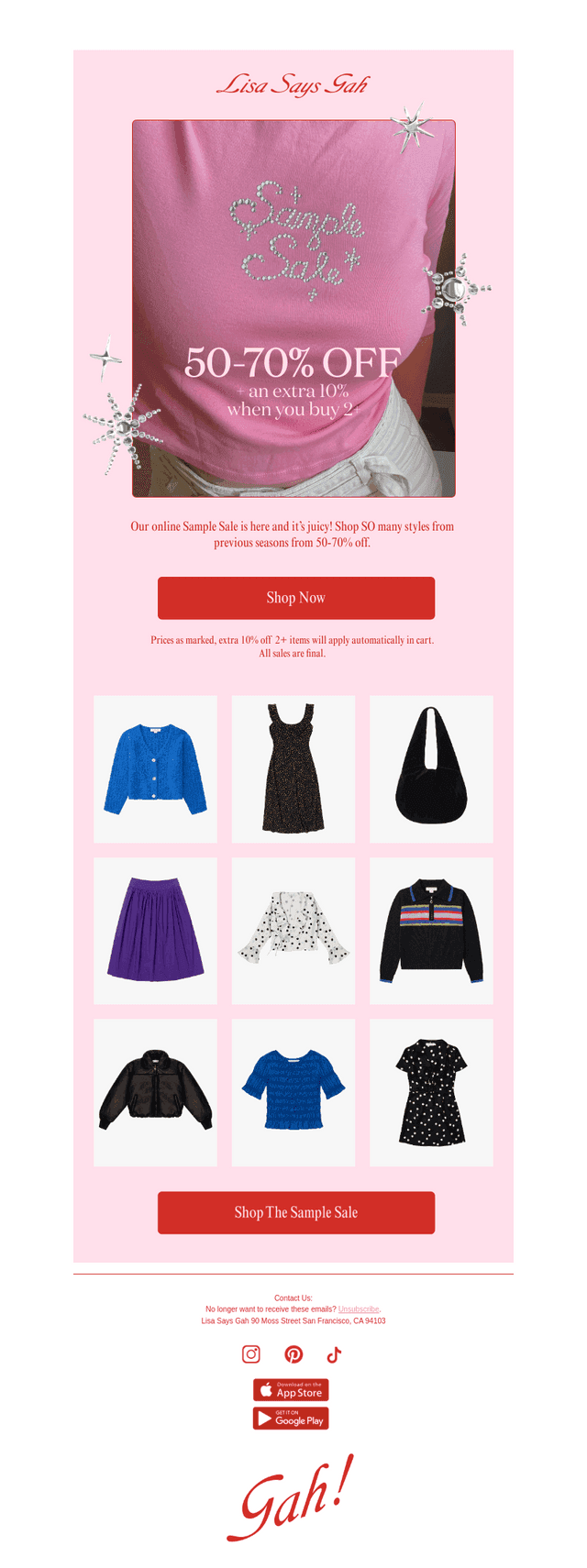 OH! A SAMPLE SALE!