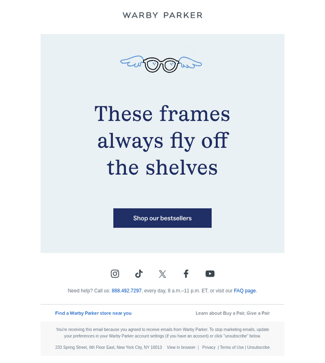 Warby Parker email from Sat, Jan 31, 2026
