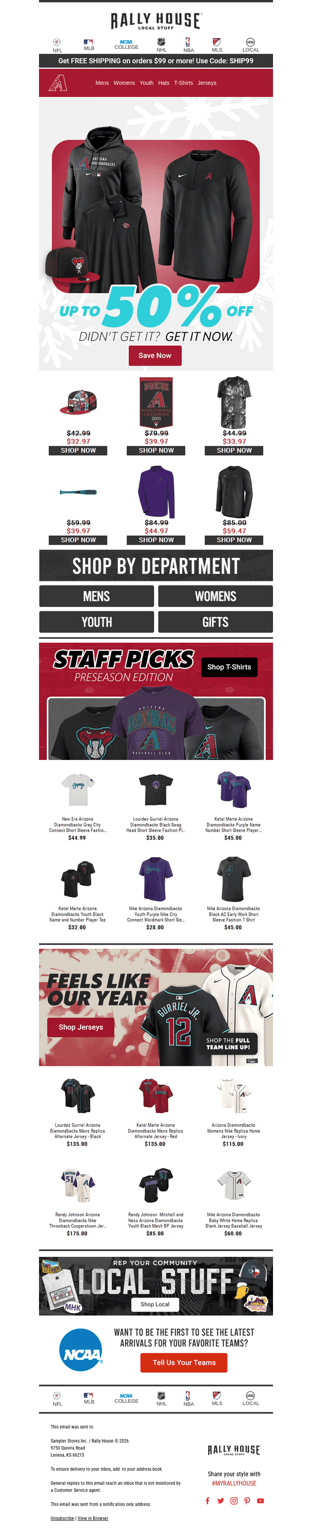Up to 50% Off Diamondbacks Gear ⚾
