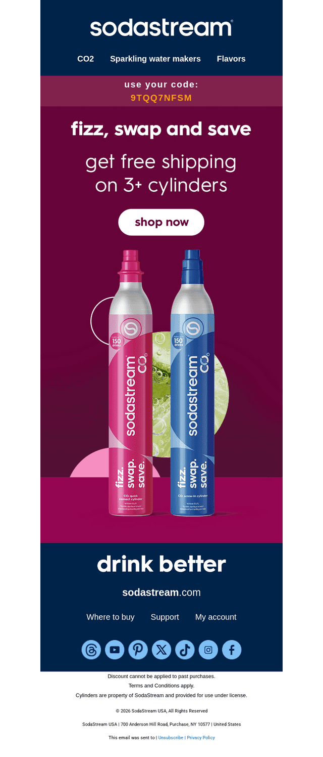 SodaStream email from Sat, Jan 31, 2026