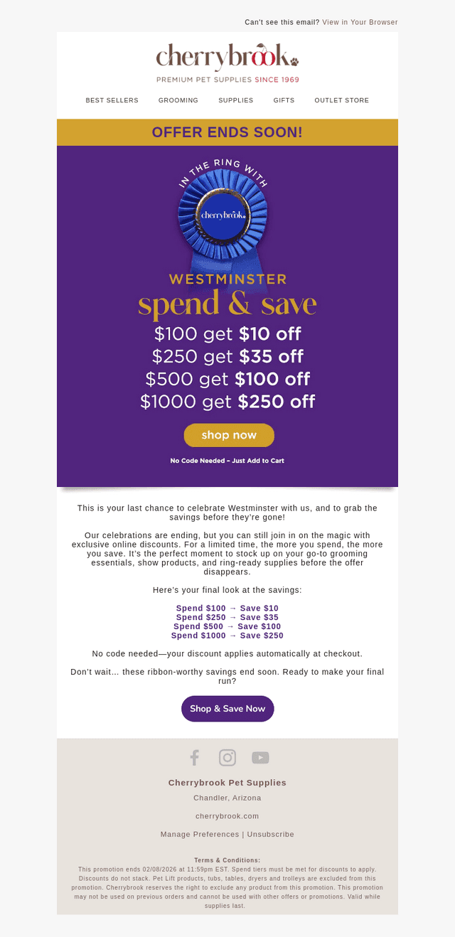 Westminster Spend n Save Last Chance ⌛