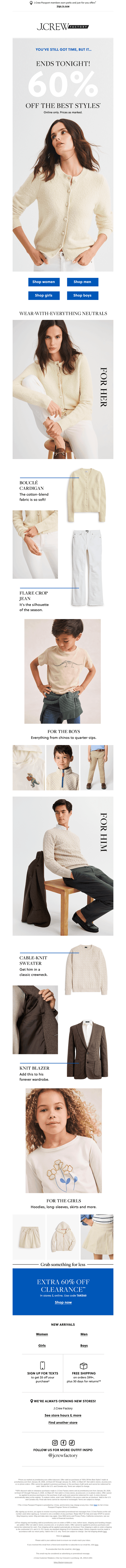 Get 60% off the best styles before it ENDS TONIGHT!