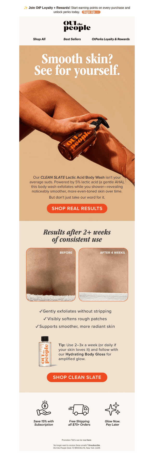 Lactic Acid Body Wash: Before & After