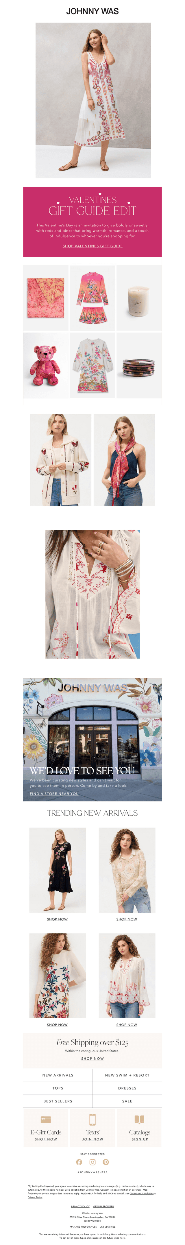 Johnny Was email from Sun, Feb 1, 2026