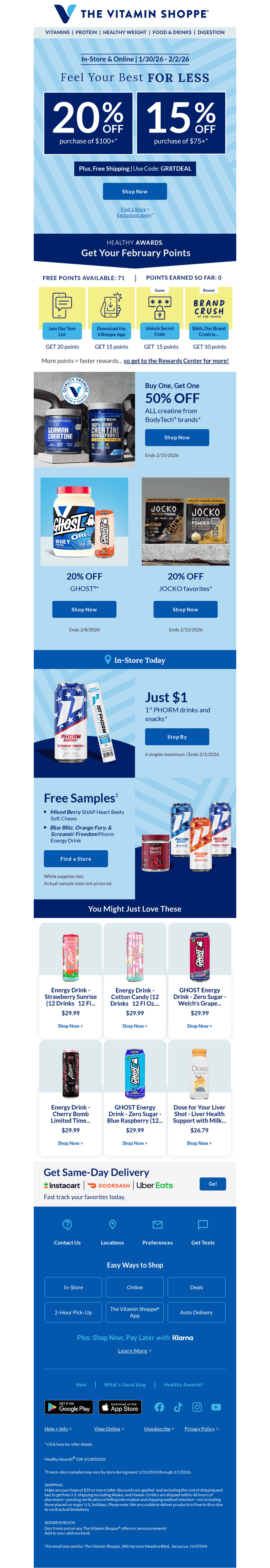 Code GR8TDEAL = up to 20% off