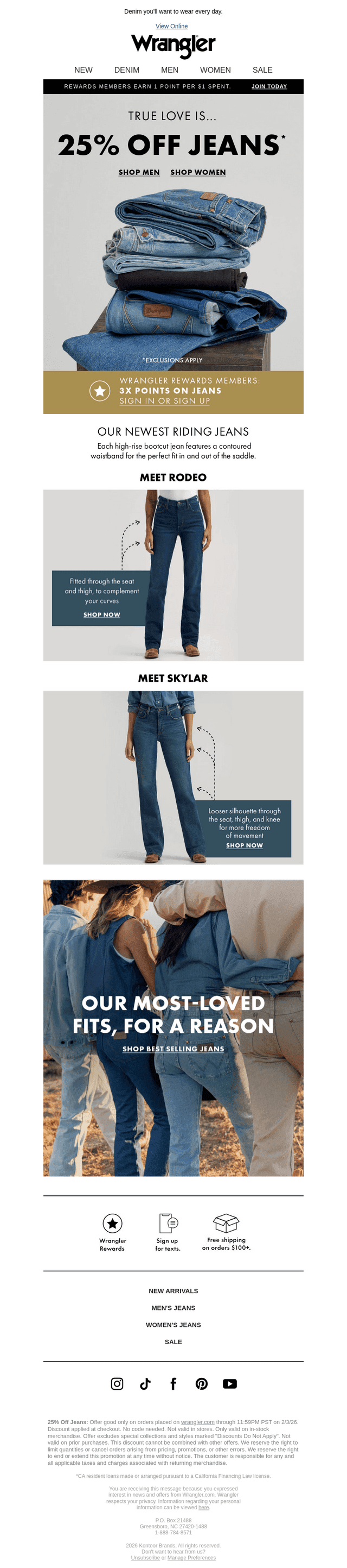 25% off jeans is happening now