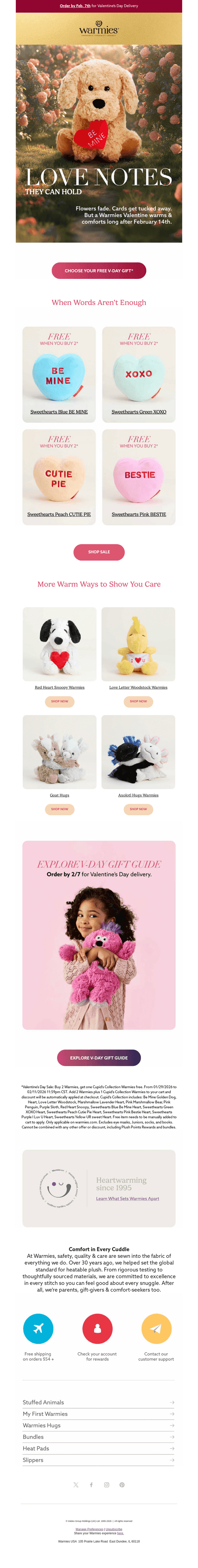 V-Day Warmies are selling fast!