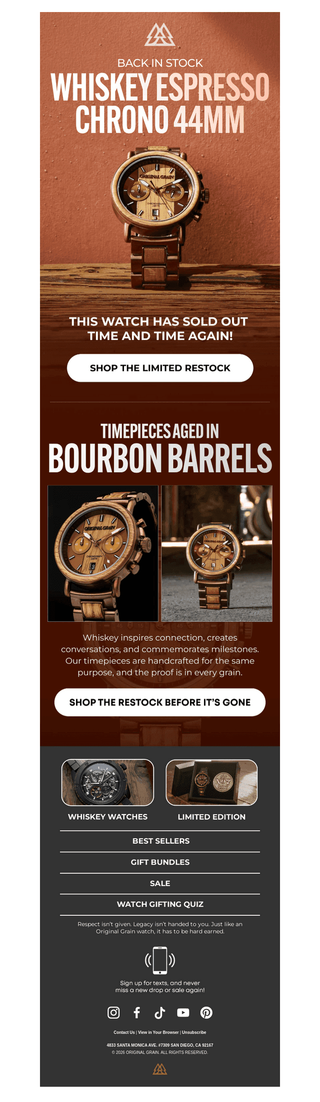 Your Second Chance: Whiskey Espresso Chrono Restock