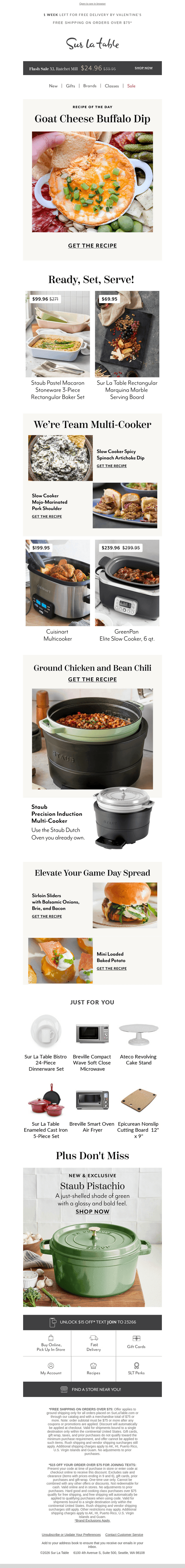 Sur La Table email from Sun, Feb 1, 2026