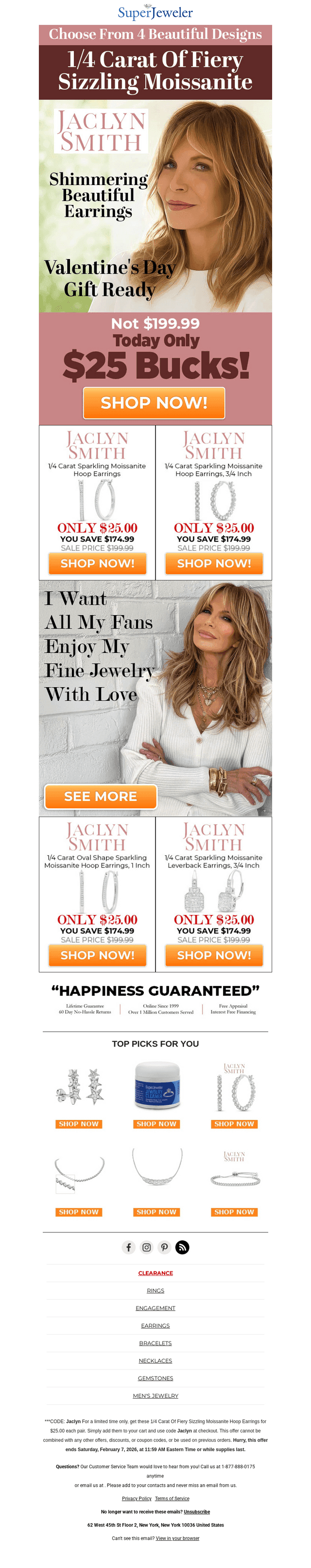 SuperJeweler email from Sun, Feb 1, 2026