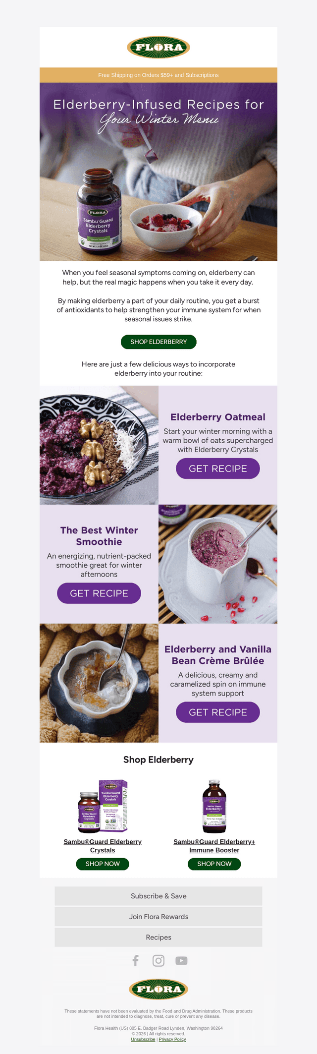 Flora Health email from Mon, Feb 2, 2026