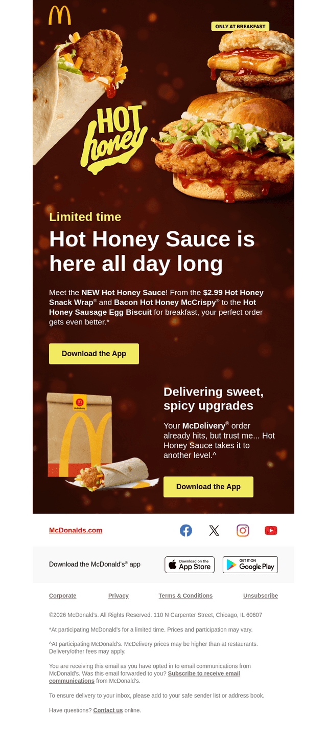 McDonald's email from Mon, Feb 2, 2026