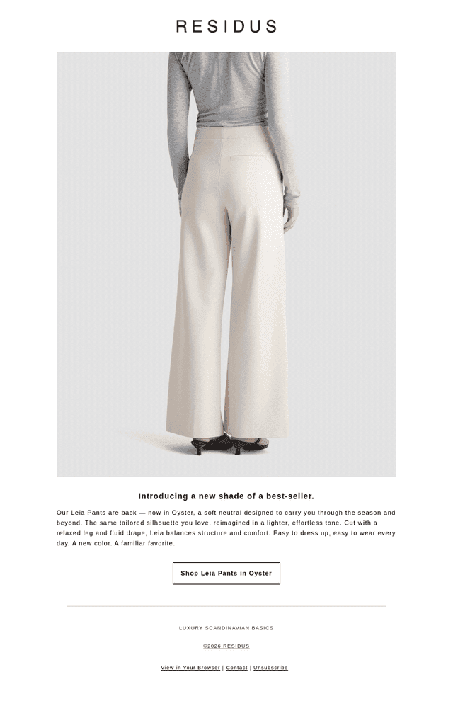 Leia Pants, now in Oyster