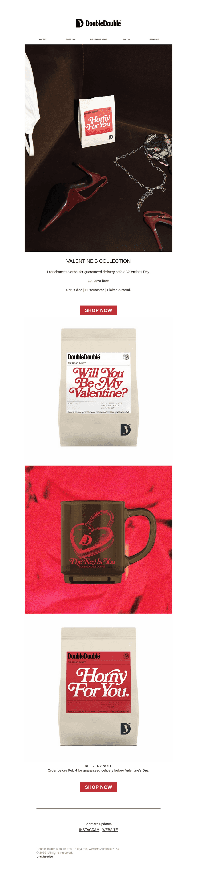 DoubleDouble Coffee email from Tue, Feb 3, 2026