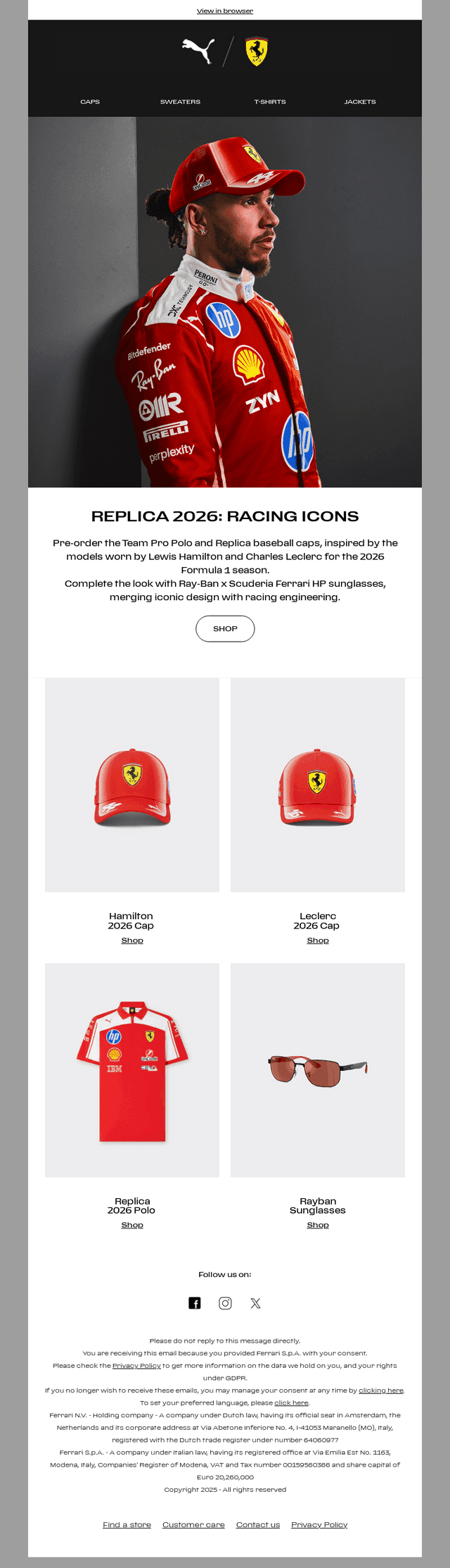 Ferrari email from Tue, Feb 3, 2026