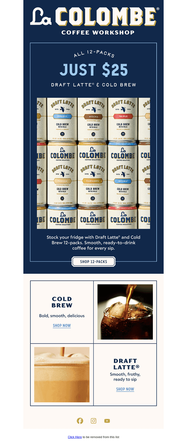 Limited-Time Sip: $25 12-Packs☕️🙌