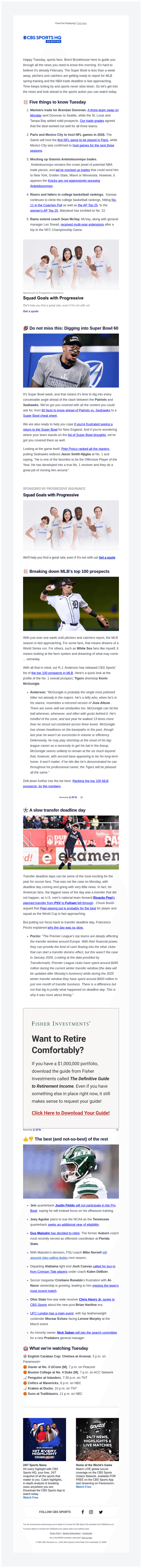 CBS email from Tue, Feb 3, 2026