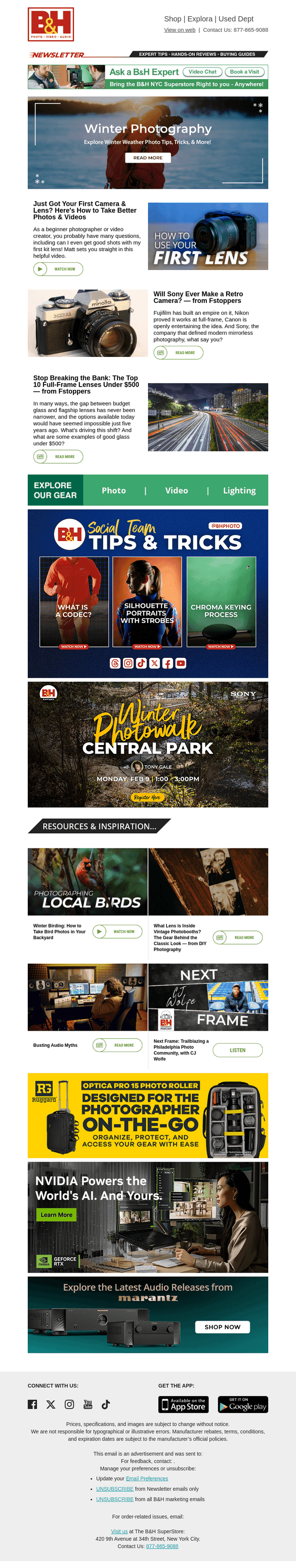 B&H Photo Video email from Tue, Feb 3, 2026