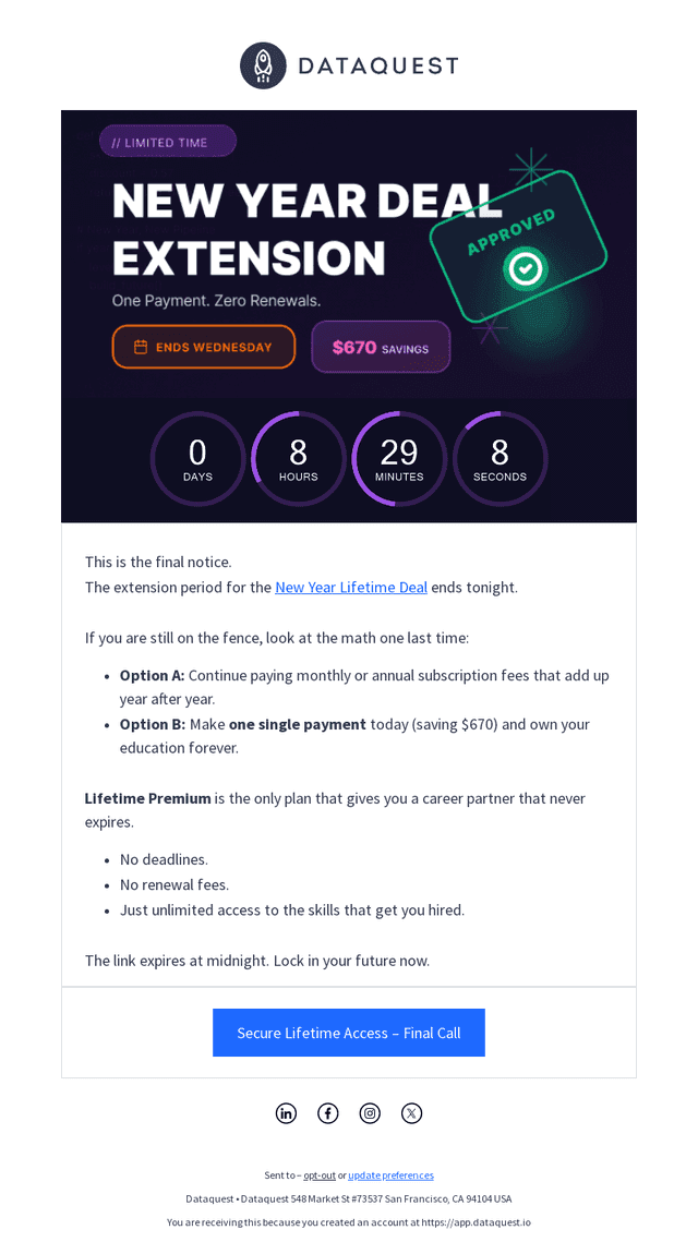 Extension ending: Last call for 57% off