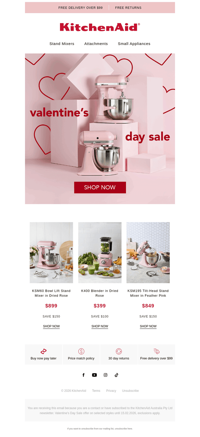 KitchenAid Australia & New Zealand email from Wed, Feb 4, 2026