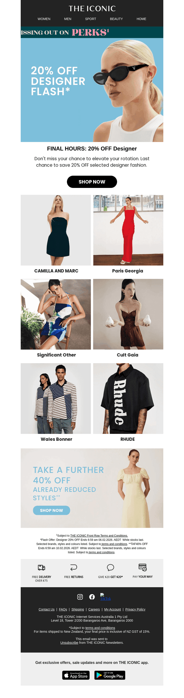 FINAL HOURS: 20% OFF Designer Brands ⌛