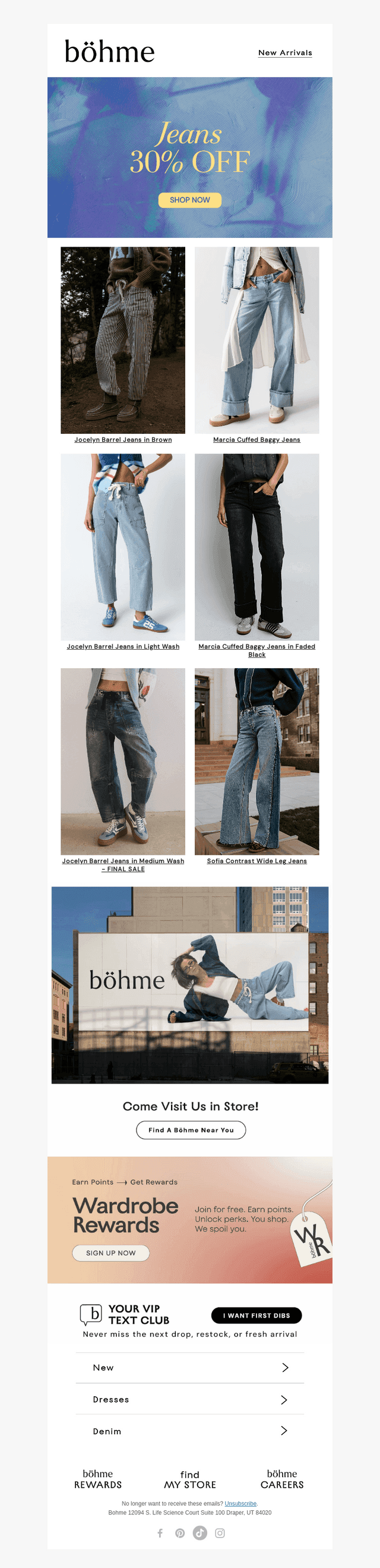 30% Off Jeans Starts Now!