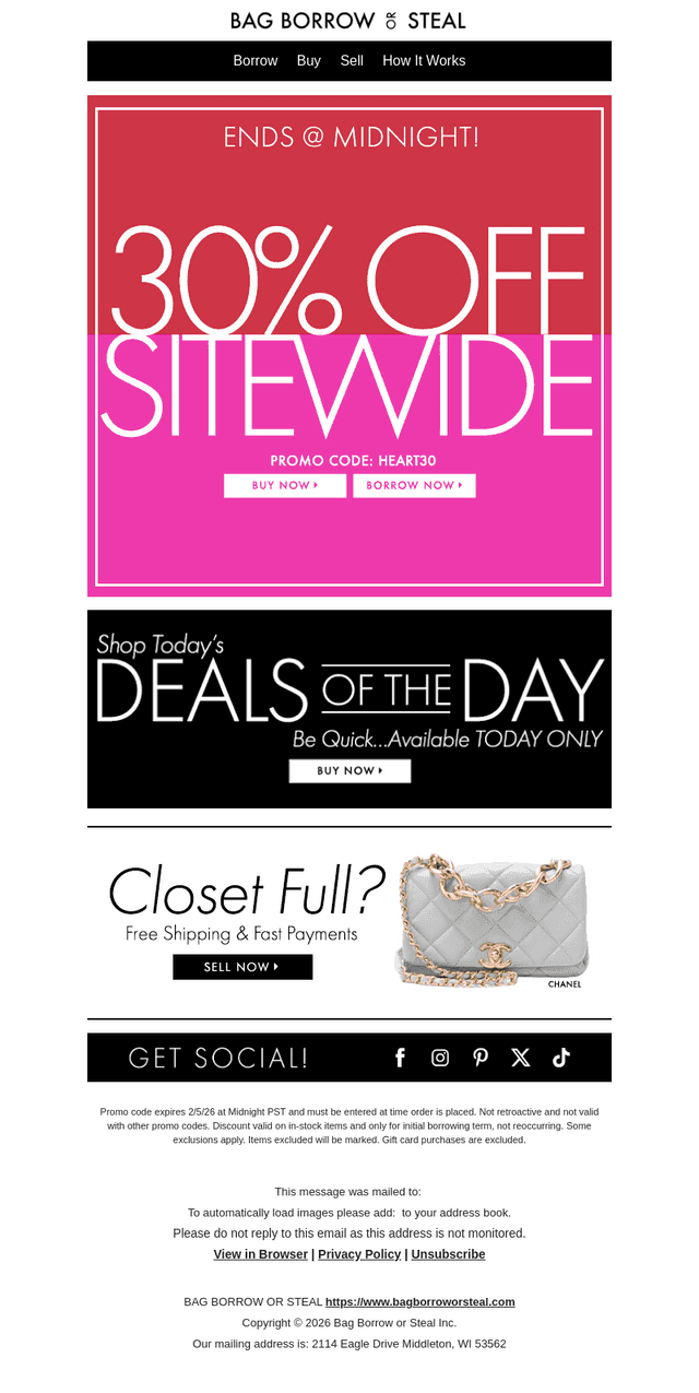 30% OFF SITEWIDE! Ends @ Midnight + Free Shipping