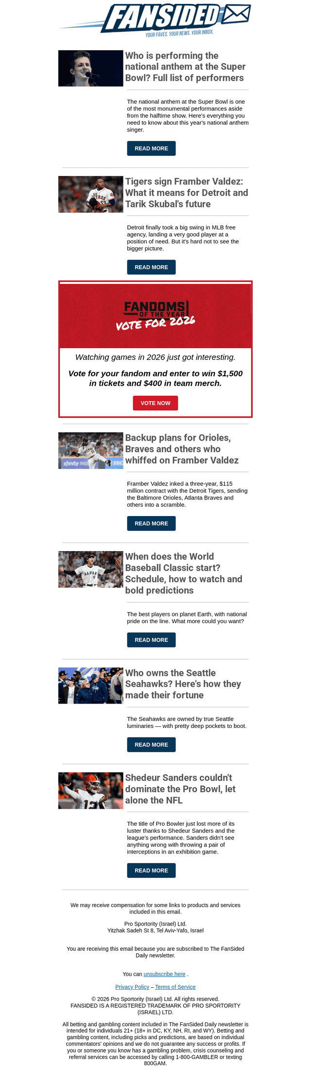 FanSided email from Thu, Feb 5, 2026