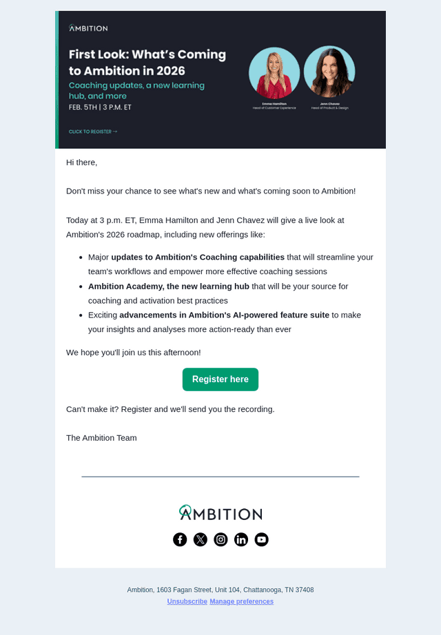 Ambition email from Thu, Feb 5, 2026