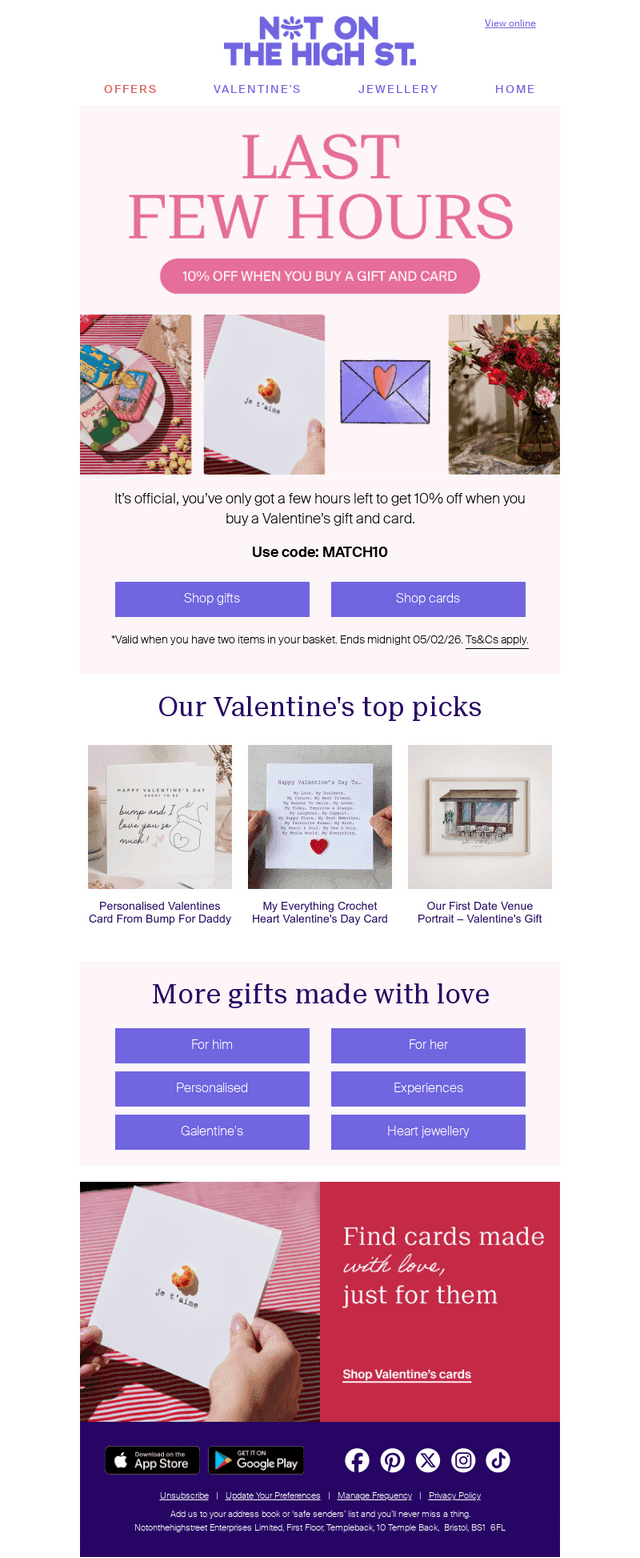 notonthehighstreet email from Thu, Feb 5, 2026