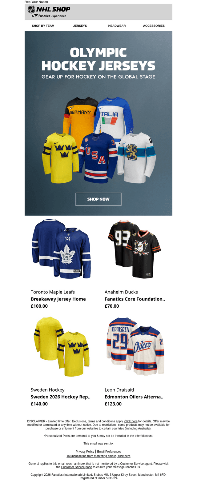Get Olympic Ready with NHL Jerseys⭐