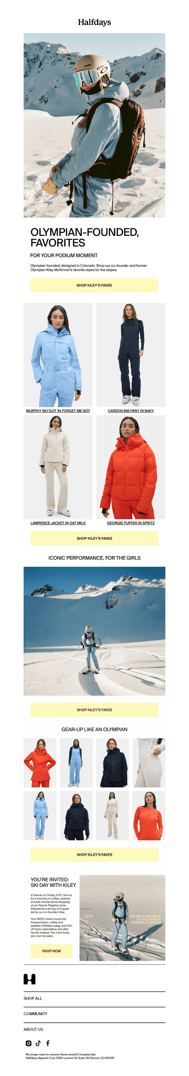 Co-founder Kiley McKinnon’s podium-ready picks