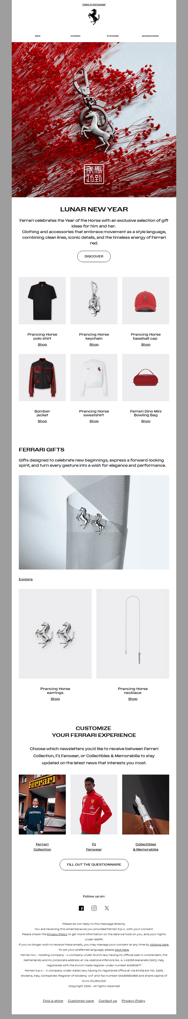 Ferrari email from Fri, Feb 6, 2026