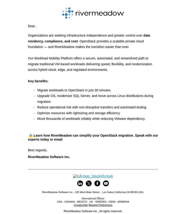 RiverMeadow email from Fri, Feb 6, 2026