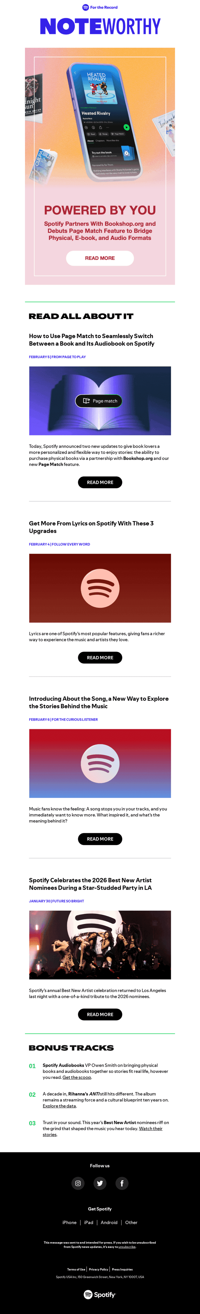 Spotify email from Fri, Feb 6, 2026