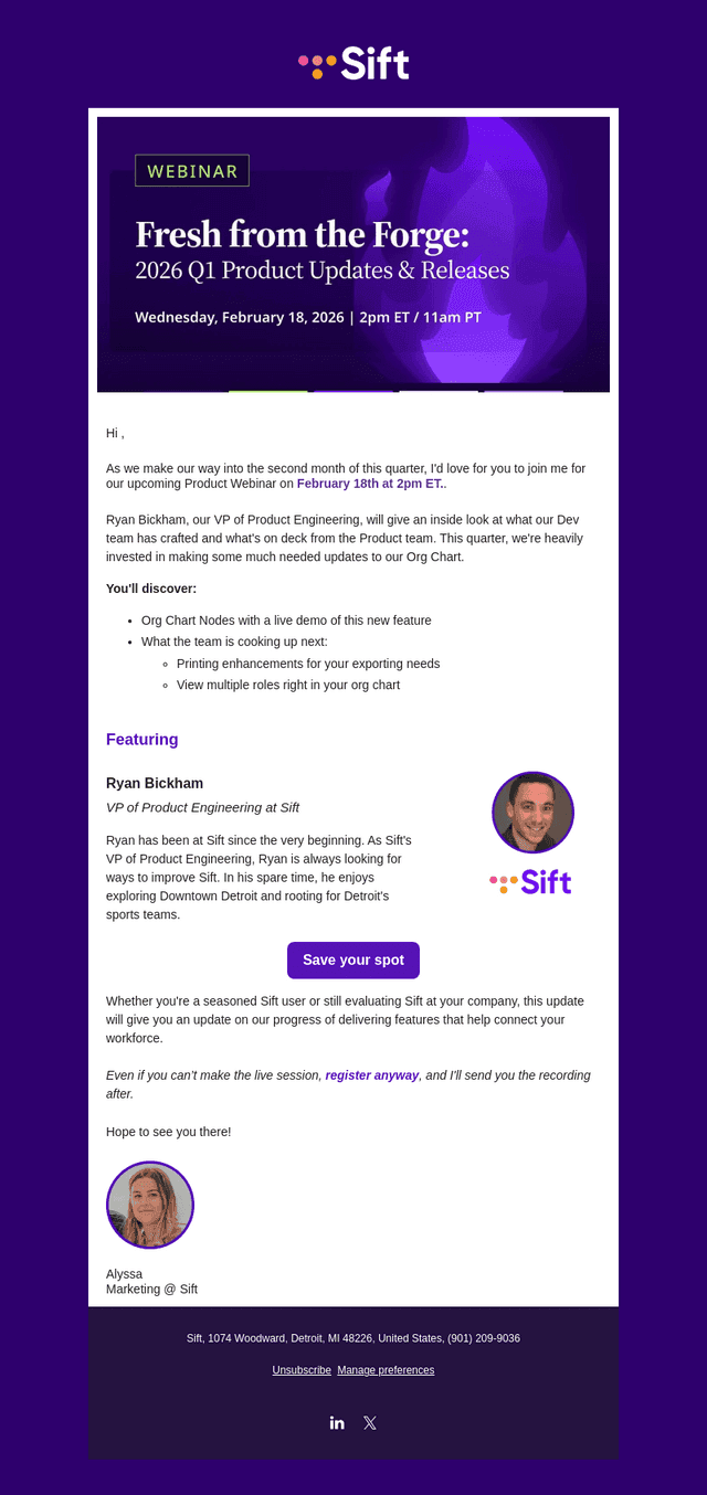 👀 [Loading...] Catch some big updates during Sift's Product Webinar