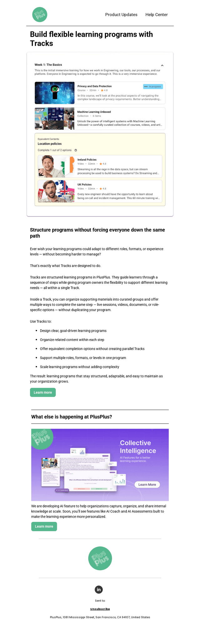 Build flexible learning programs with Tracks
