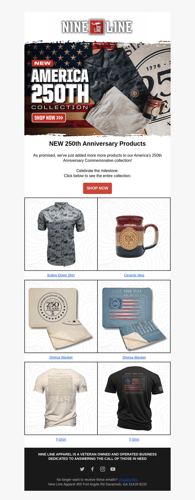 Update: New 250th Items Just Dropped!