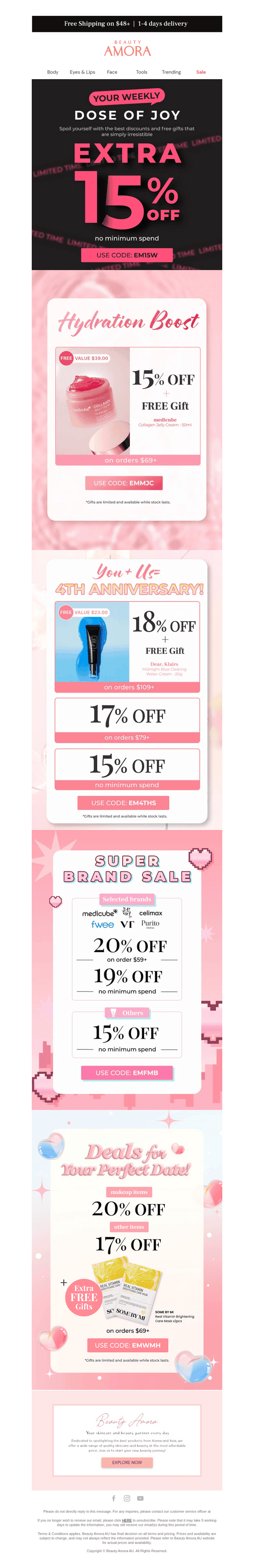 Beauty Amora AU email from Sat, Feb 7, 2026