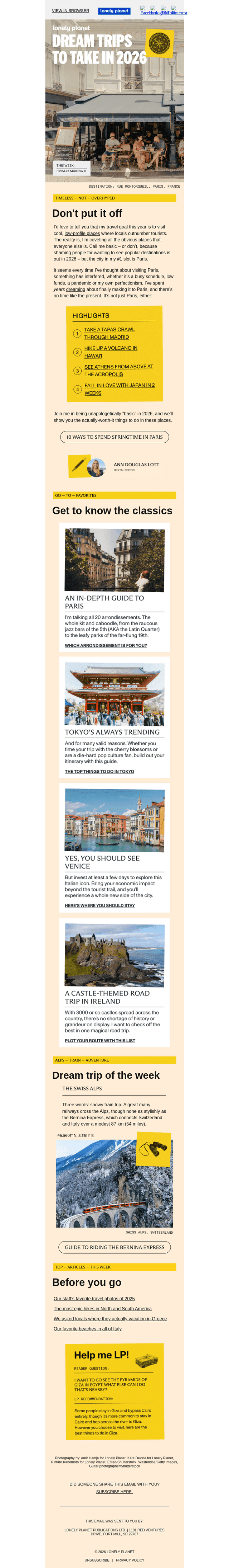 An ode to popular places