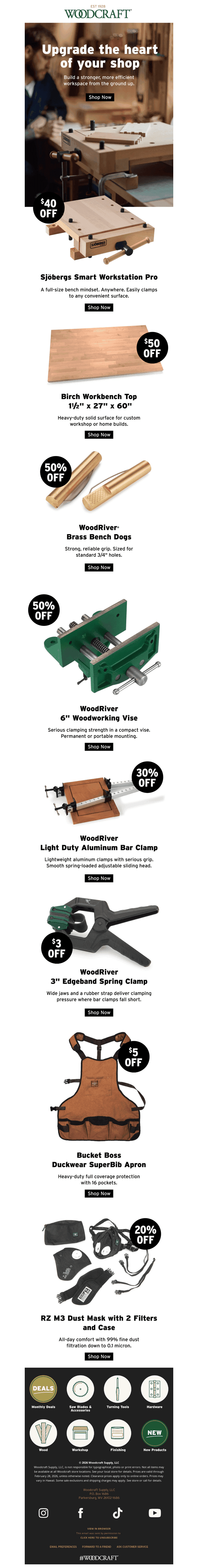 Woodcraft email from Sat, Feb 7, 2026