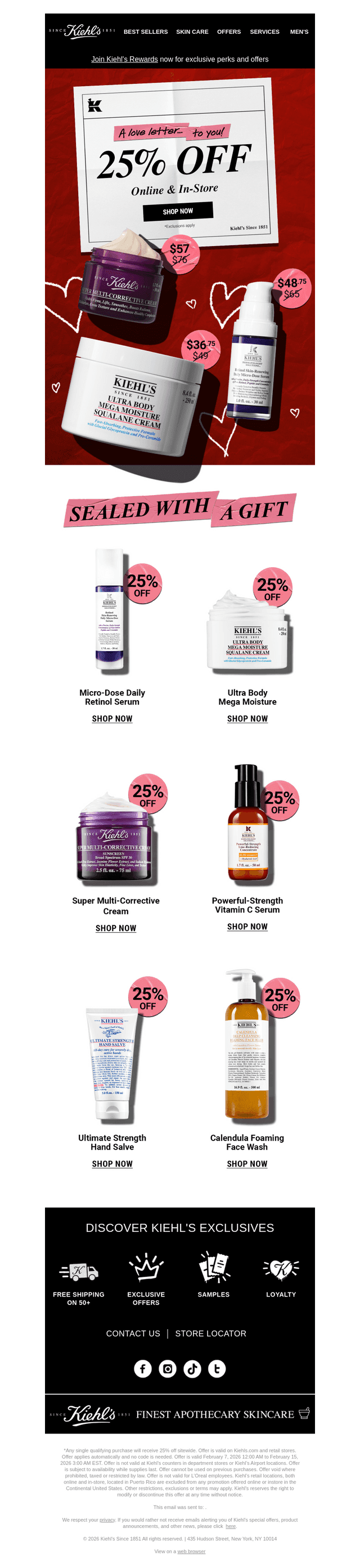 Kiehl's email from Sat, Feb 7, 2026