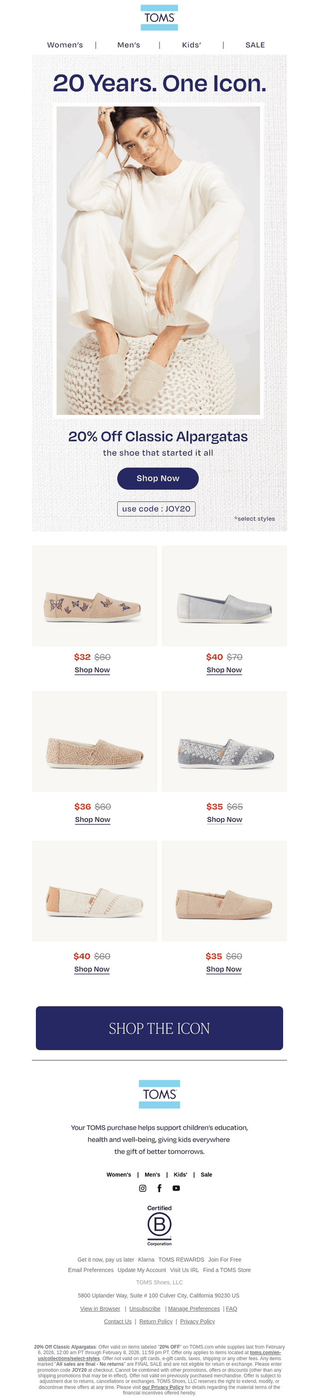 Extra 20% Off Already Reduced Alpargatas