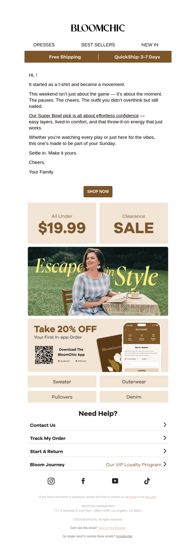 BloomChic email from Sat, Feb 7, 2026