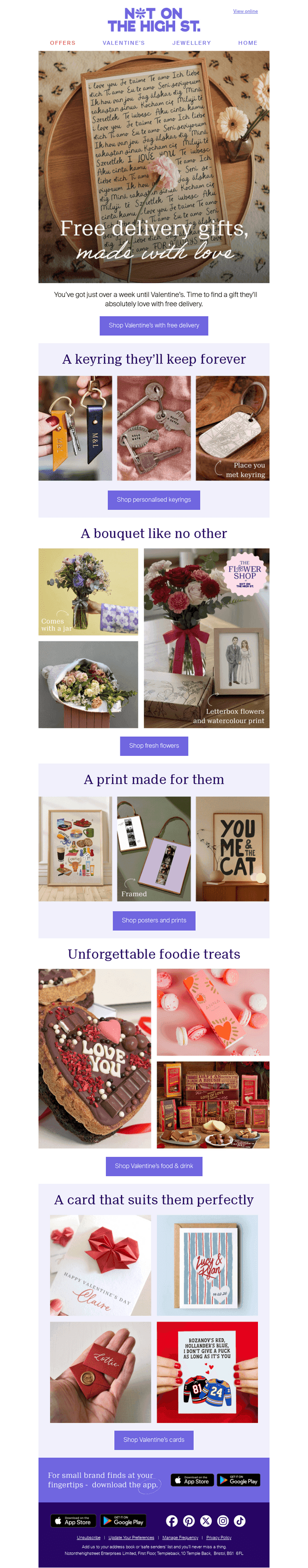 notonthehighstreet email from Sat, Feb 7, 2026
