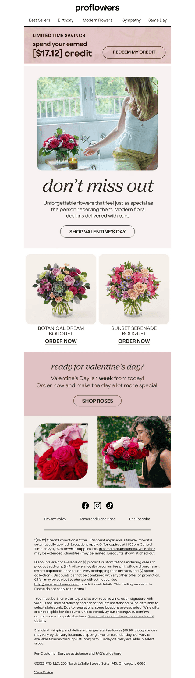ProFlowers email from Sat, Feb 7, 2026