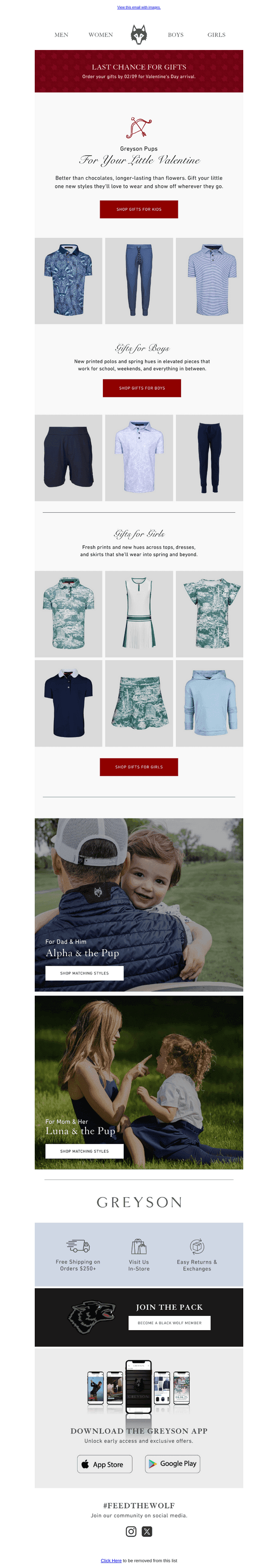Greyson Clothiers email from Sun, Feb 8, 2026
