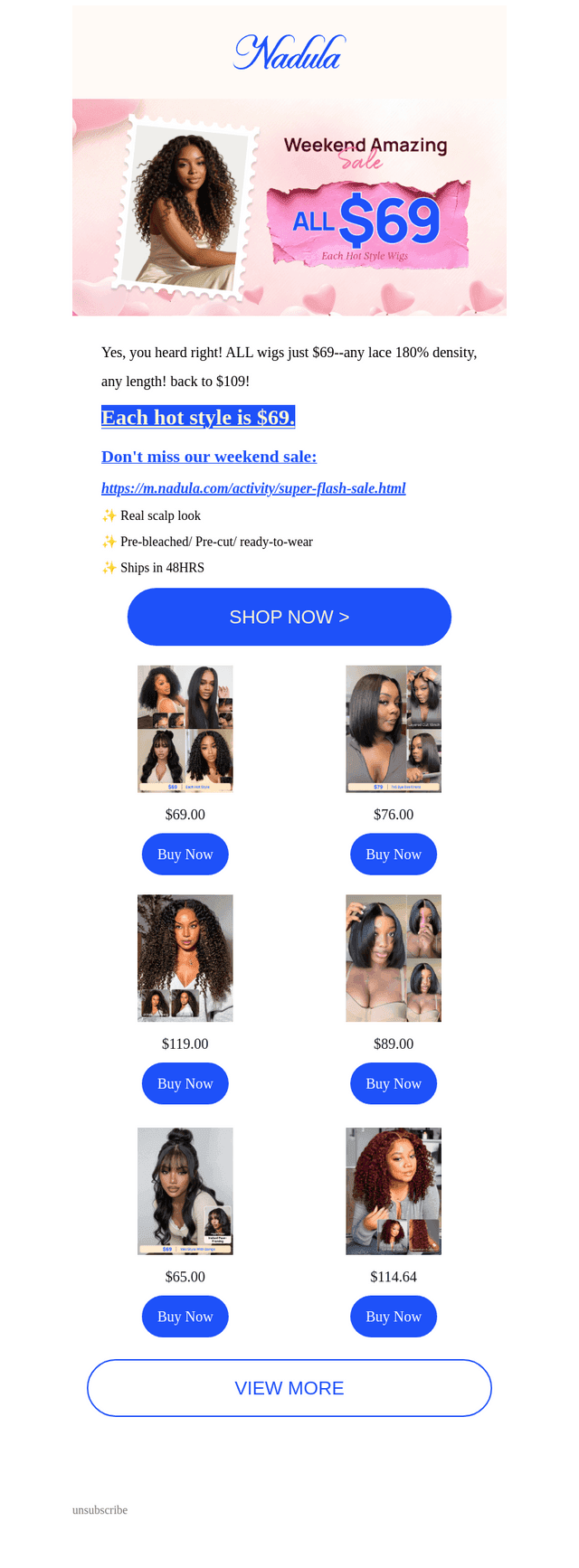 [Order ASAP] $69 wigs will be sold out!
