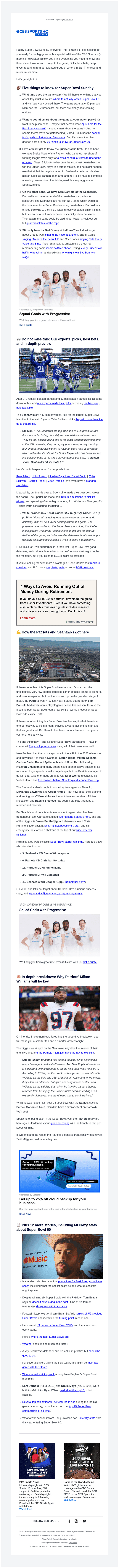CBS email from Sun, Feb 8, 2026