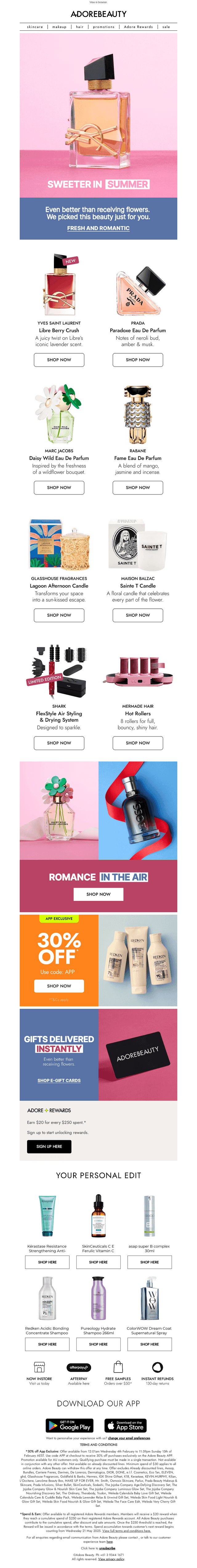 Adore Beauty email from Sun, Feb 8, 2026